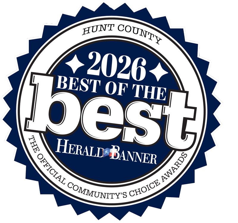 2026 Best of the Best Hunt County award badge, Herald-Banner Official Community's Choice Awards